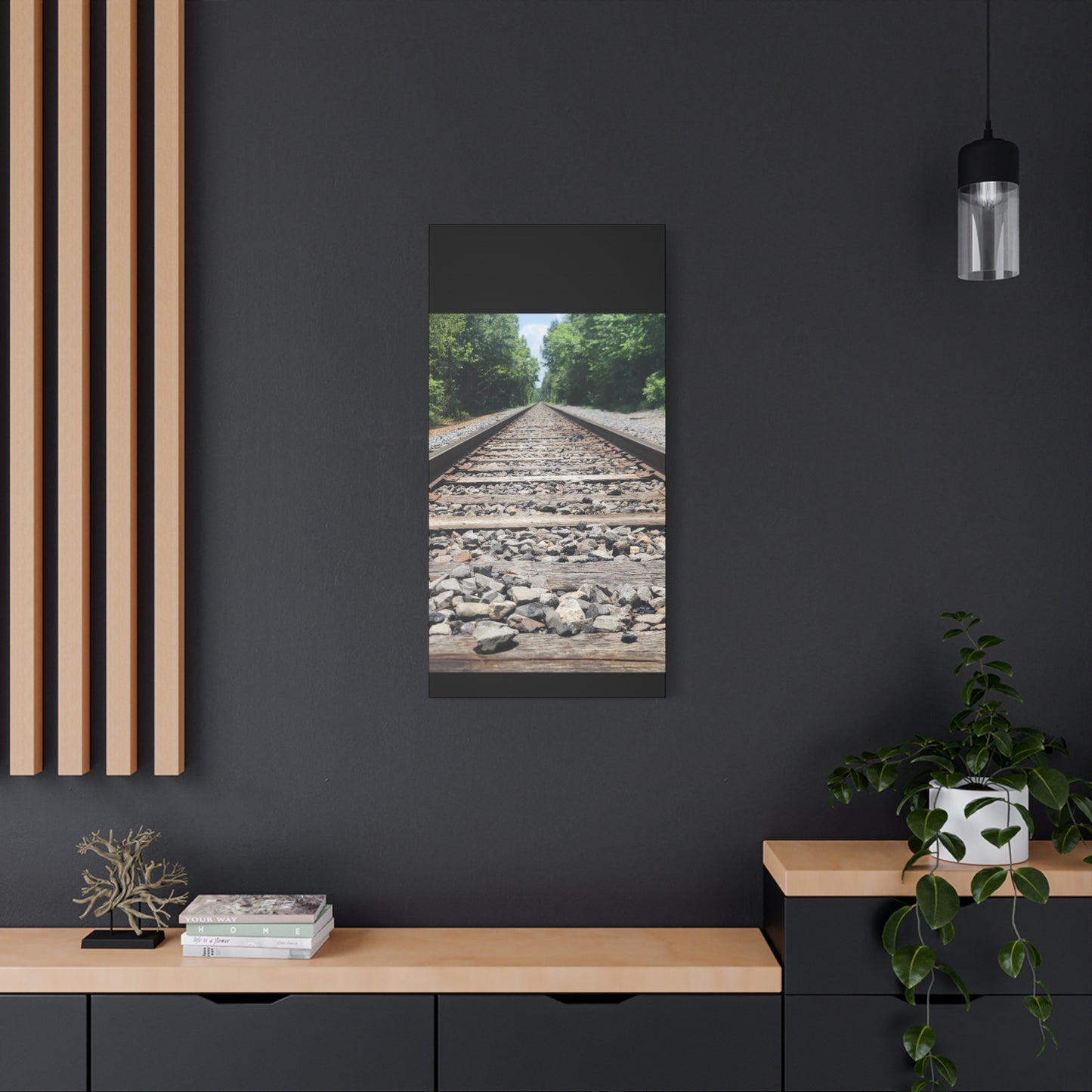 Tranquil Railway Matte Canvas Art, Perfect Gift for Nature Lovers, Home Decor, Wall Art, Inspirational Artwork, Train Track Design