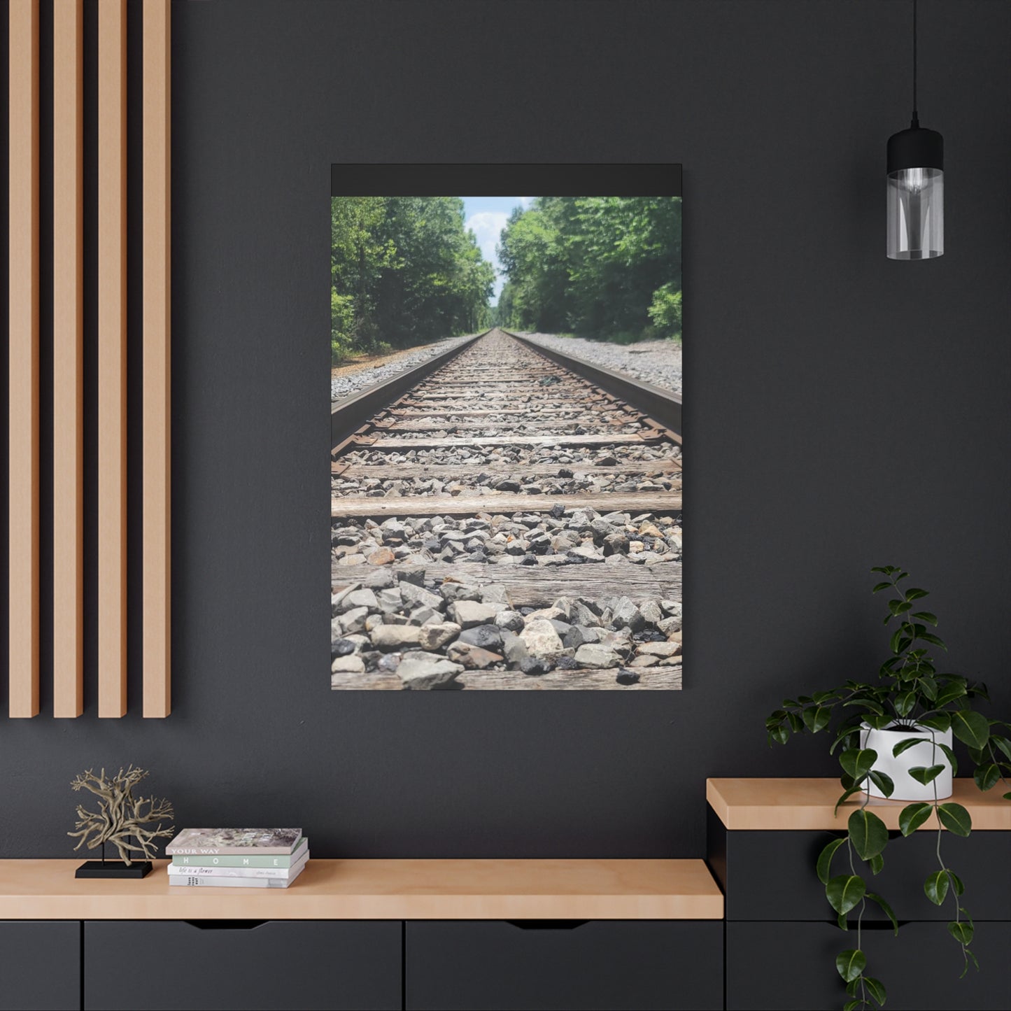 Tranquil Railway Matte Canvas Art, Perfect Gift for Nature Lovers, Home Decor, Wall Art, Inspirational Artwork, Train Track Design