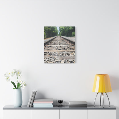 Tranquil Railway Matte Canvas Art, Perfect Gift for Nature Lovers, Home Decor, Wall Art, Inspirational Artwork, Train Track Design