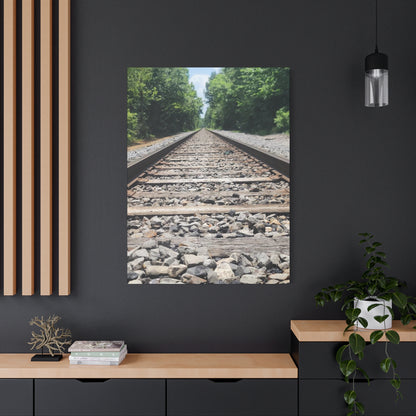 Tranquil Railway Matte Canvas Art, Perfect Gift for Nature Lovers, Home Decor, Wall Art, Inspirational Artwork, Train Track Design