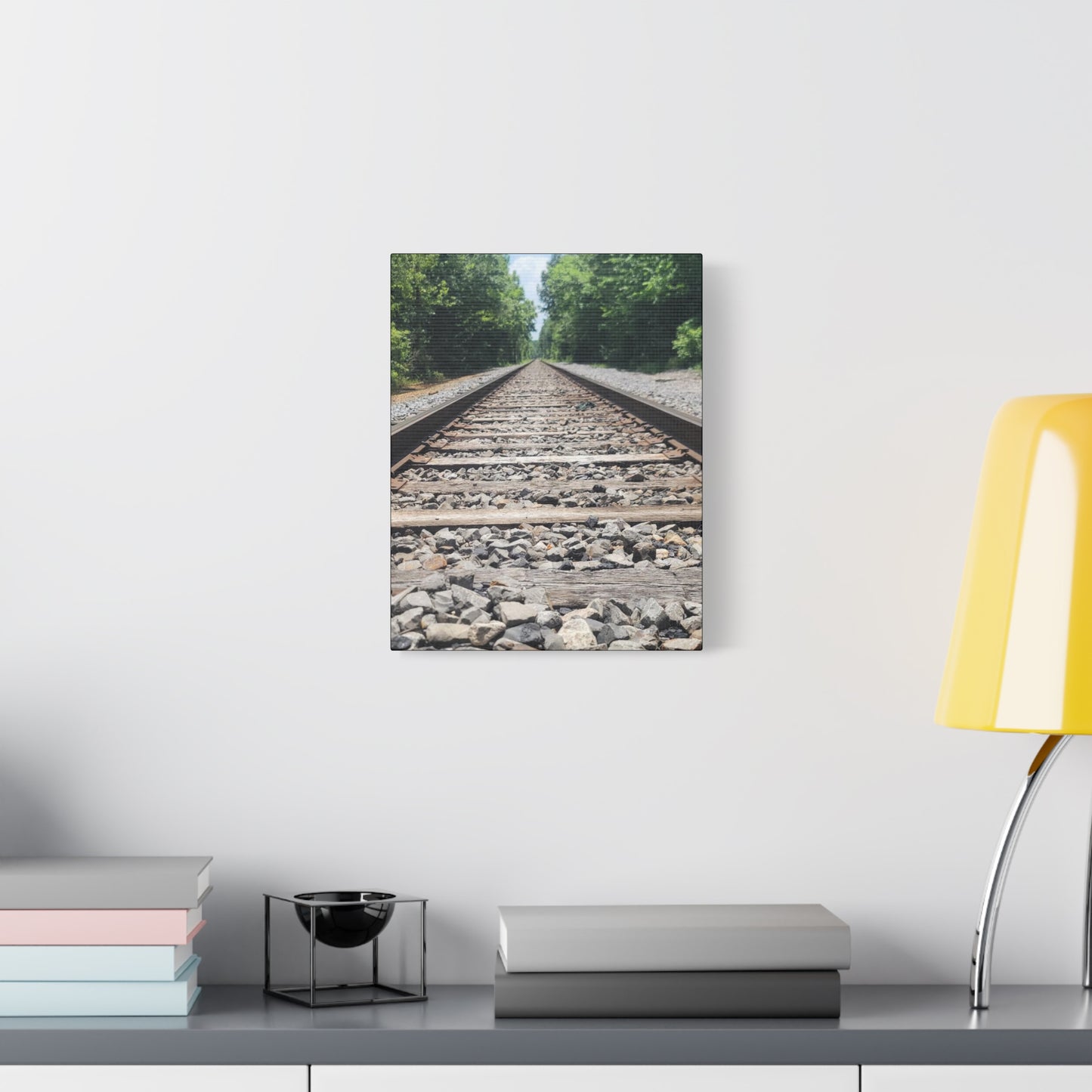 Tranquil Railway Matte Canvas Art, Perfect Gift for Nature Lovers, Home Decor, Wall Art, Inspirational Artwork, Train Track Design