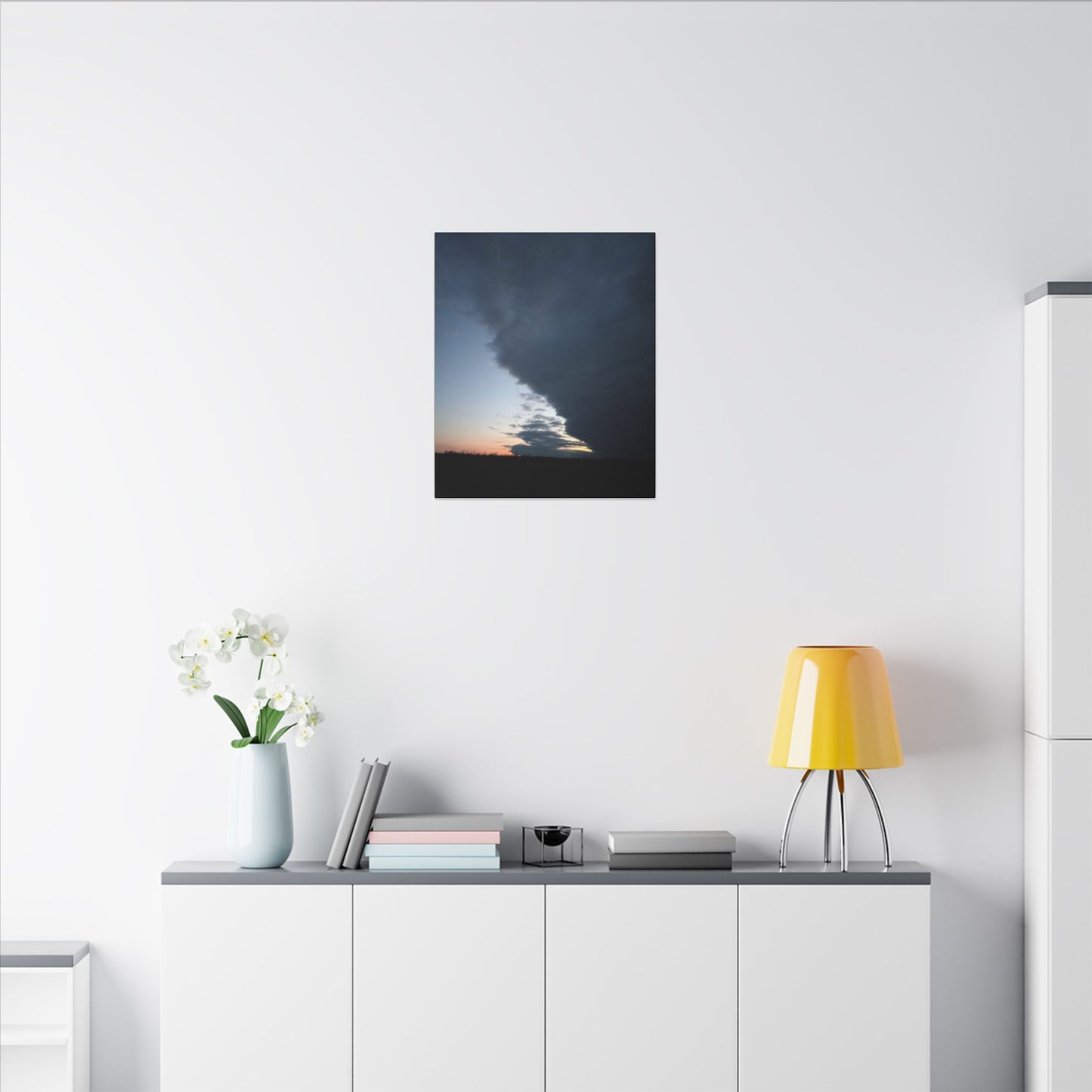 Matte Canvas Wall Art - Dramatic Storm Sky Decor, Modern Home Aesthetic, Gift for Nature Lovers, Living Room Artwork, Photography Print