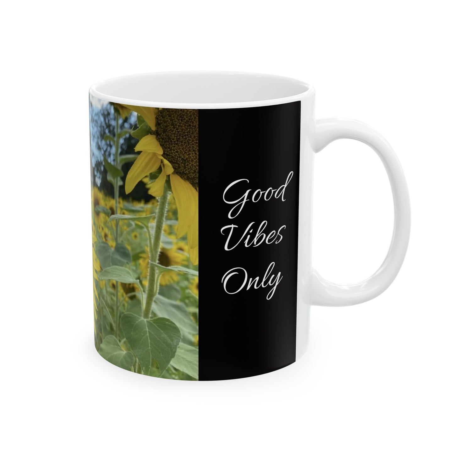 Sunflower Meditation Ceramic Mug - Inspirational Gift for Nature Lovers, Coffee Lovers, Home Decor, Mother's Day, Birthday, any occasion