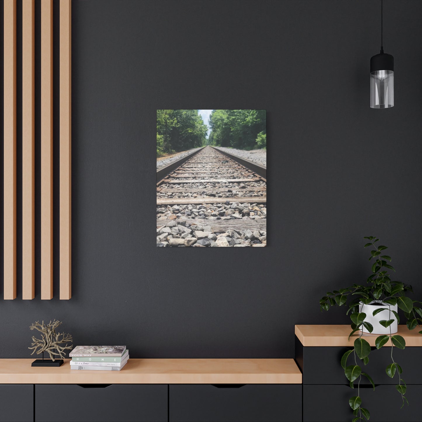 Tranquil Railway Matte Canvas Art, Perfect Gift for Nature Lovers, Home Decor, Wall Art, Inspirational Artwork, Train Track Design