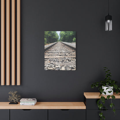 Tranquil Railway Matte Canvas Art, Perfect Gift for Nature Lovers, Home Decor, Wall Art, Inspirational Artwork, Train Track Design