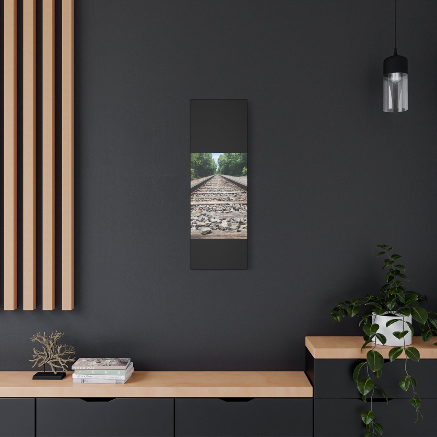 Tranquil Railway Matte Canvas Art, Perfect Gift for Nature Lovers, Home Decor, Wall Art, Inspirational Artwork, Train Track Design