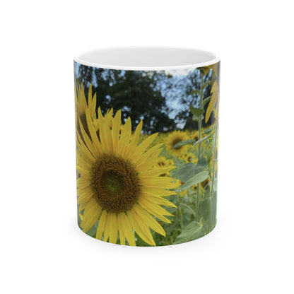 Sunflower Meditation Ceramic Mug - Inspirational Gift for Nature Lovers, Coffee Lovers, Home Decor, Mother's Day, Birthday, any occasion