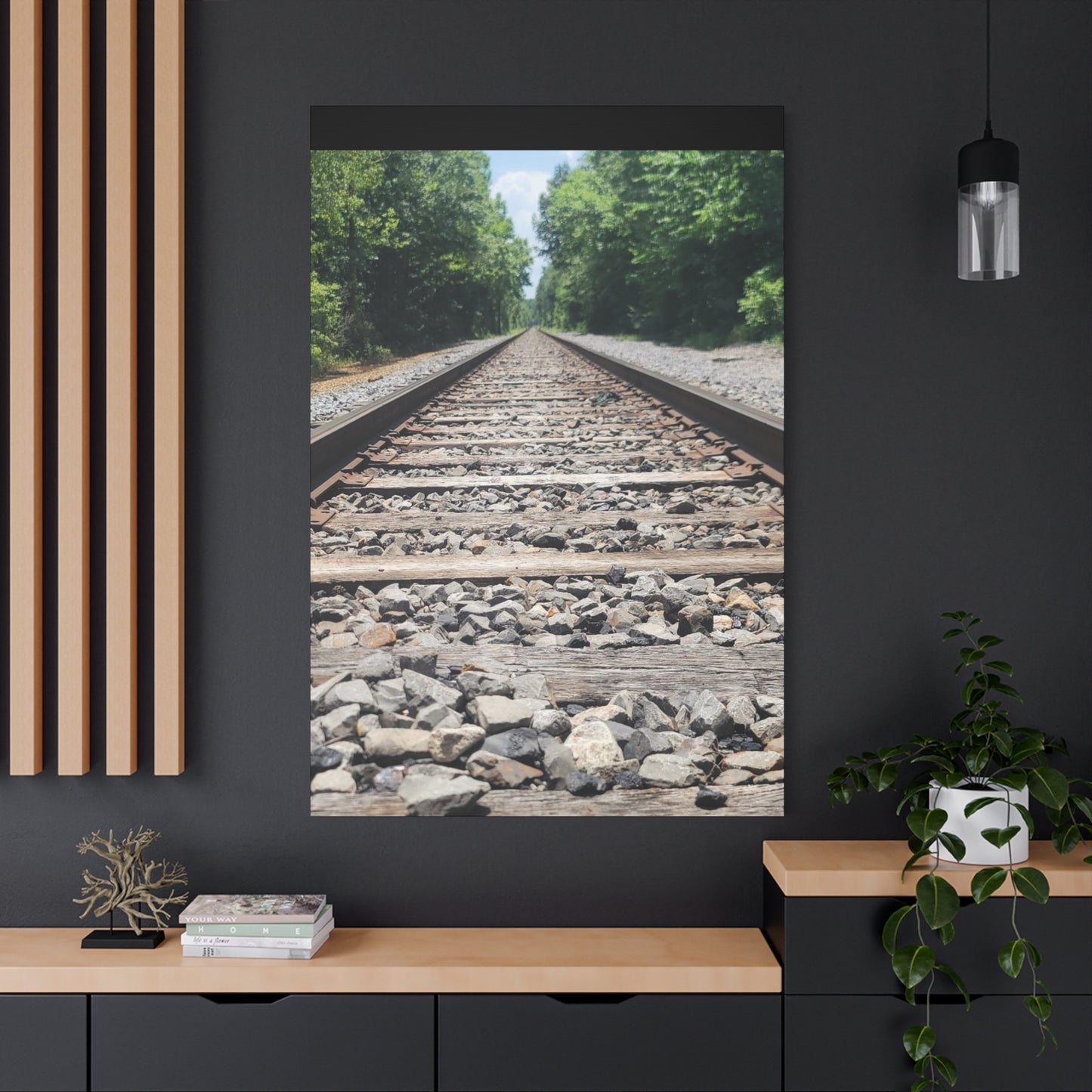 Tranquil Railway Matte Canvas Art, Perfect Gift for Nature Lovers, Home Decor, Wall Art, Inspirational Artwork, Train Track Design