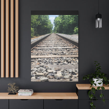 Tranquil Railway Matte Canvas Art, Perfect Gift for Nature Lovers, Home Decor, Wall Art, Inspirational Artwork, Train Track Design