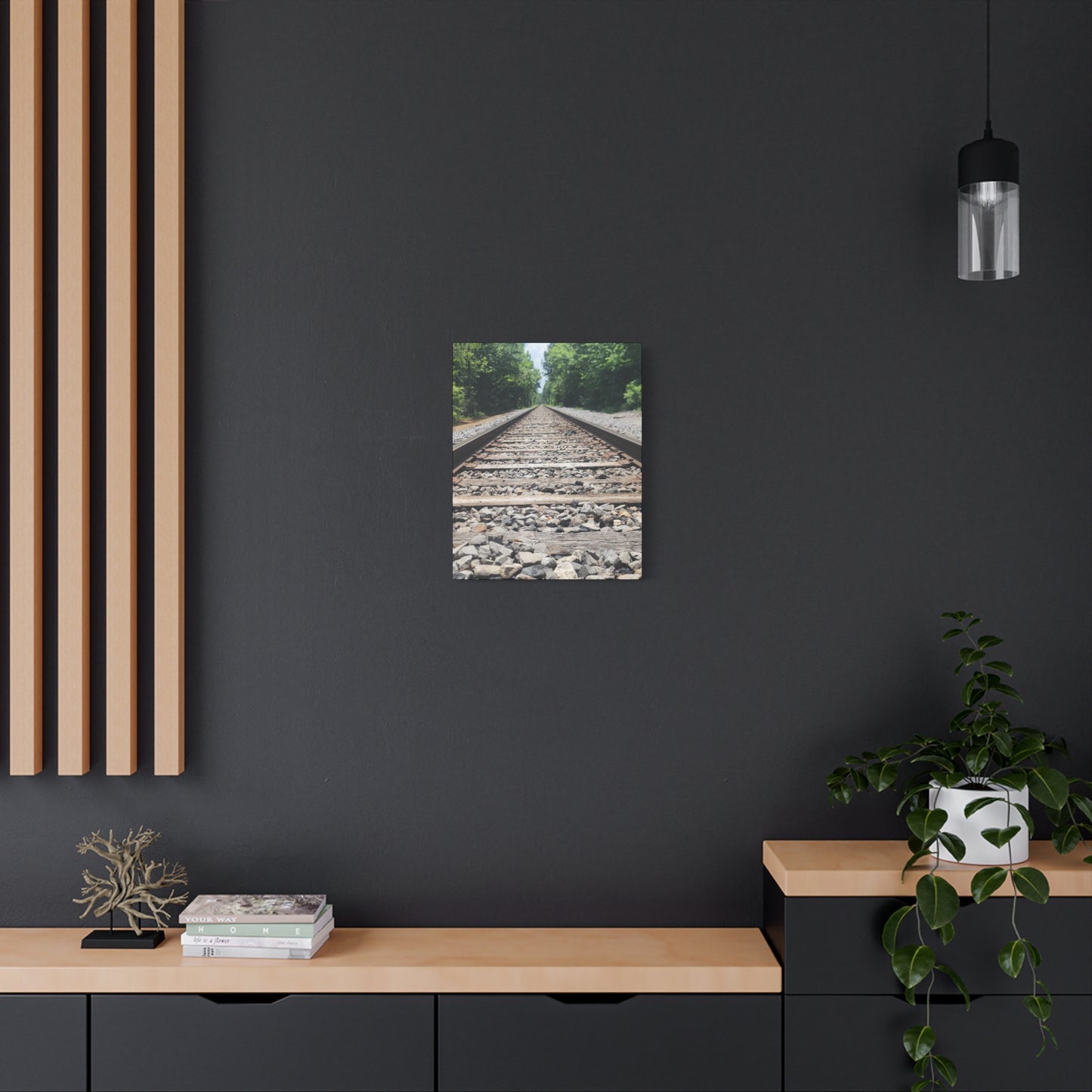 Tranquil Railway Matte Canvas Art, Perfect Gift for Nature Lovers, Home Decor, Wall Art, Inspirational Artwork, Train Track Design