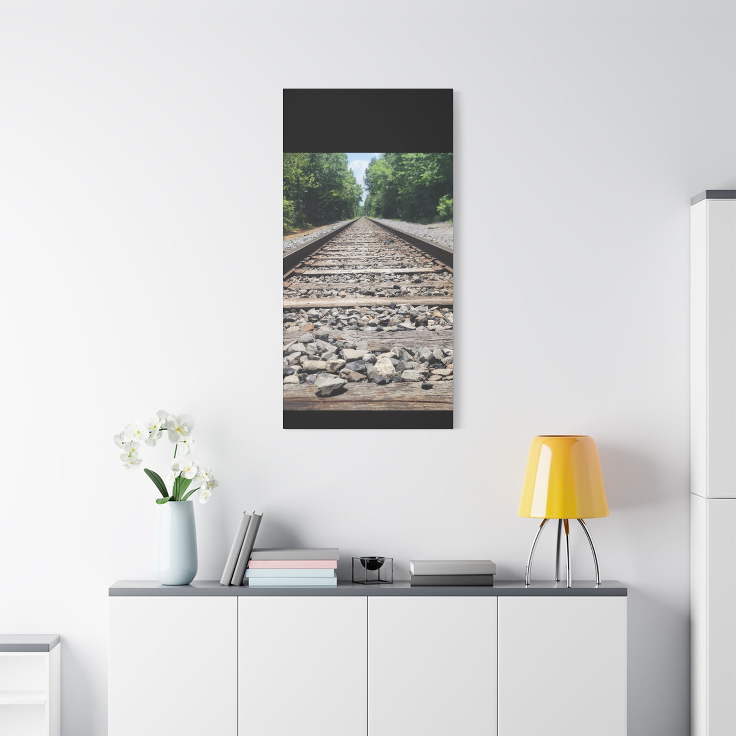 Tranquil Railway Matte Canvas Art, Perfect Gift for Nature Lovers, Home Decor, Wall Art, Inspirational Artwork, Train Track Design