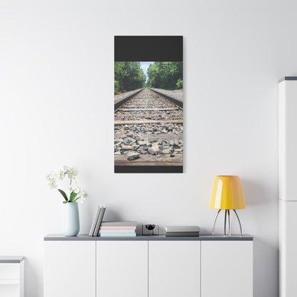 Tranquil Railway Matte Canvas Art, Perfect Gift for Nature Lovers, Home Decor, Wall Art, Inspirational Artwork, Train Track Design