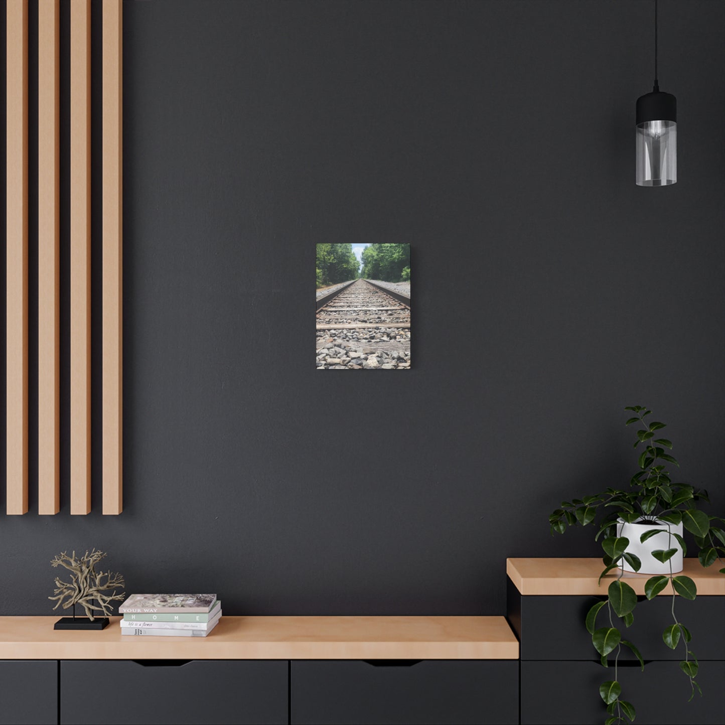Tranquil Railway Matte Canvas Art, Perfect Gift for Nature Lovers, Home Decor, Wall Art, Inspirational Artwork, Train Track Design