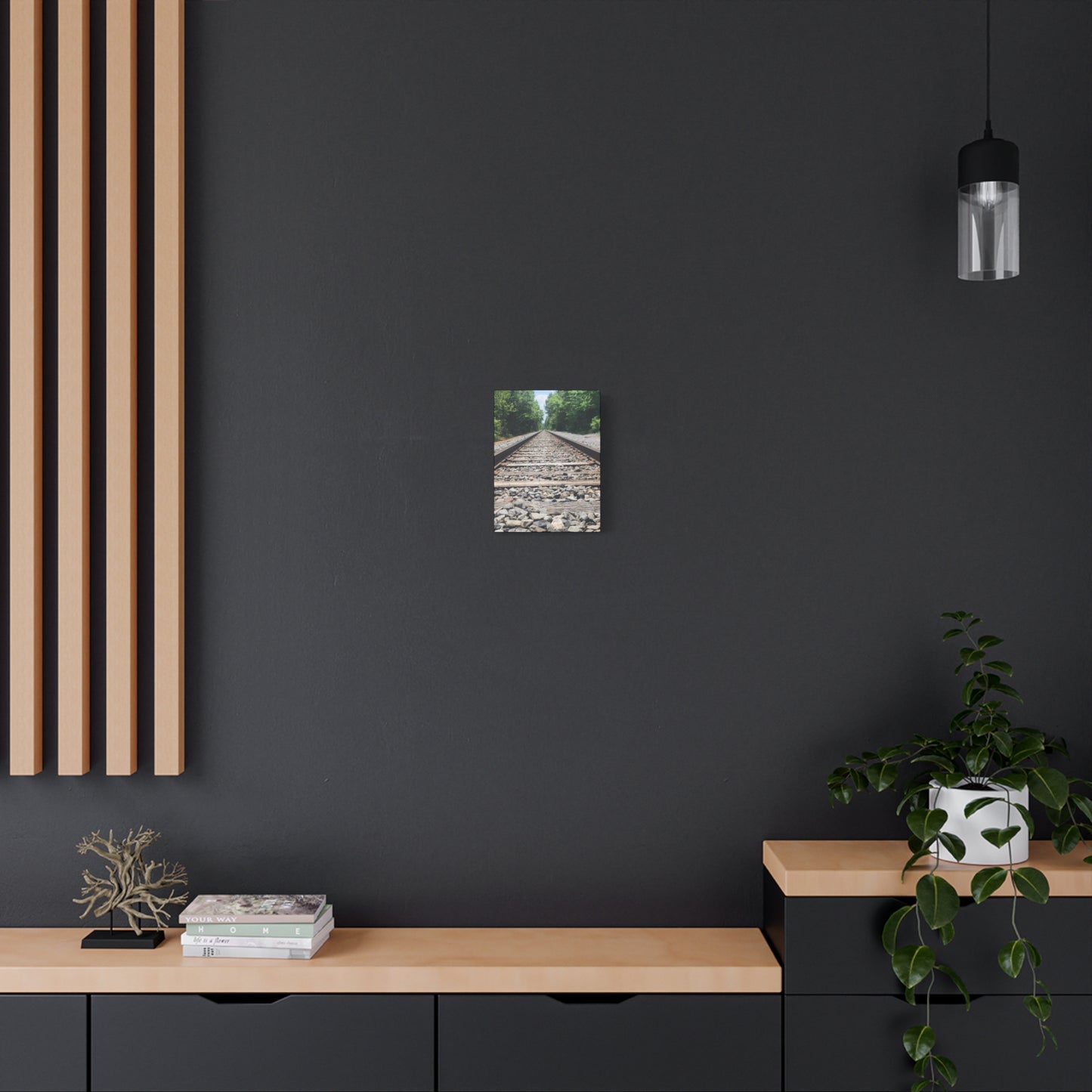 Tranquil Railway Matte Canvas Art, Perfect Gift for Nature Lovers, Home Decor, Wall Art, Inspirational Artwork, Train Track Design
