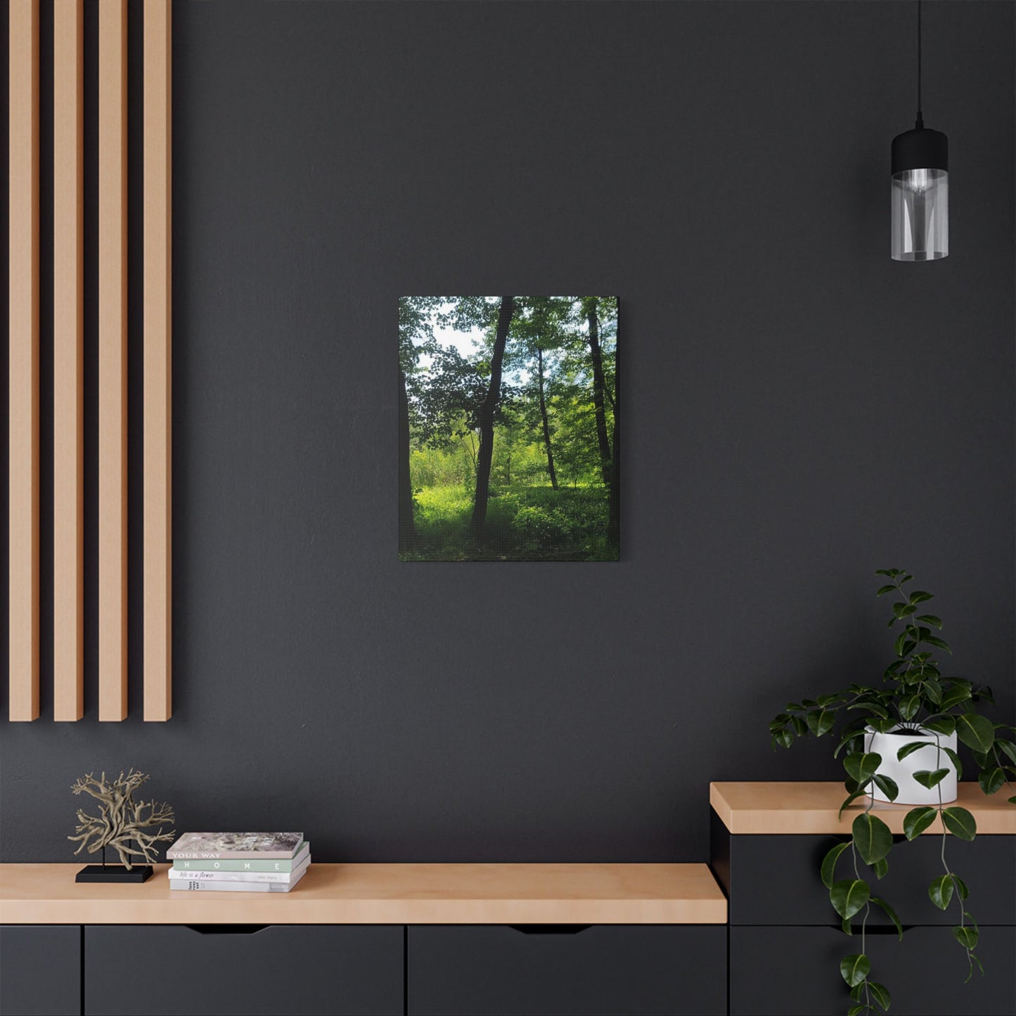Scenic Canvas Wall Art - Nature-Inspired Home Decor, Forest Scene, Wall Hanging, Gift for Nature Lovers, Greenery Print