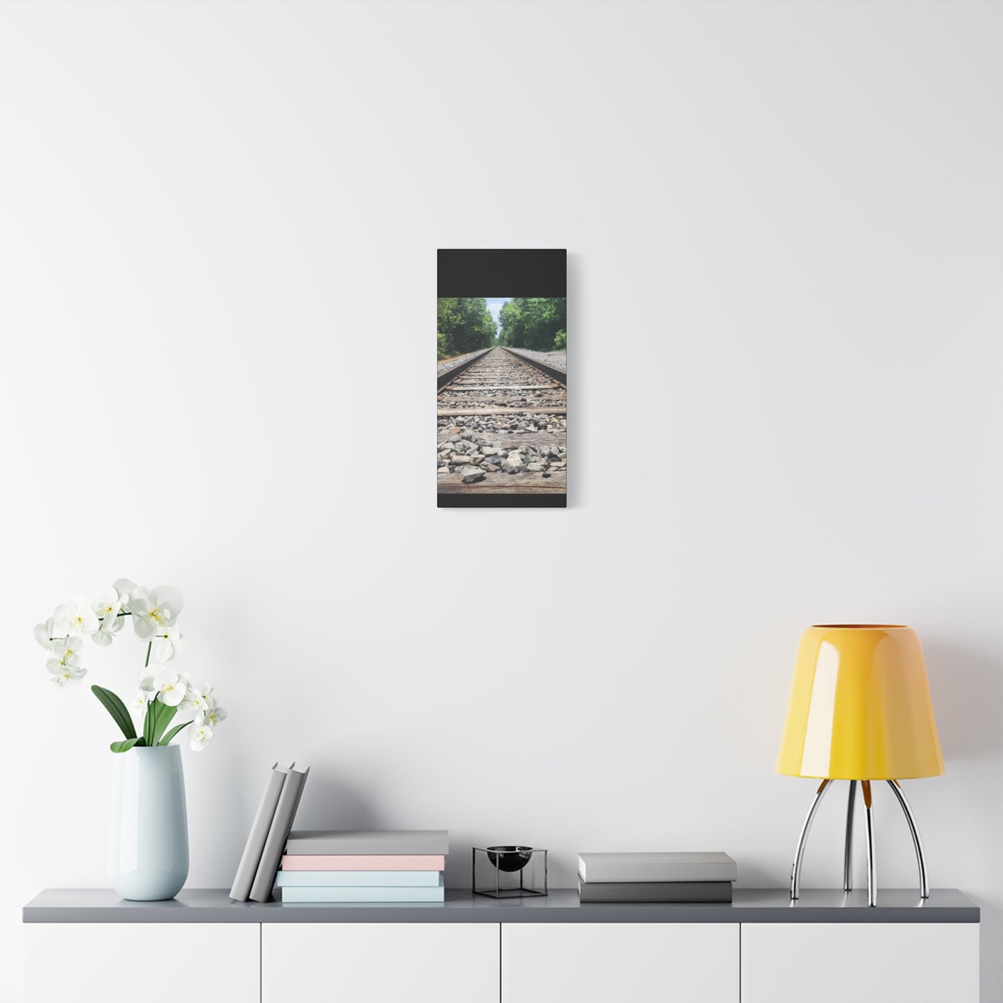Tranquil Railway Matte Canvas Art, Perfect Gift for Nature Lovers, Home Decor, Wall Art, Inspirational Artwork, Train Track Design