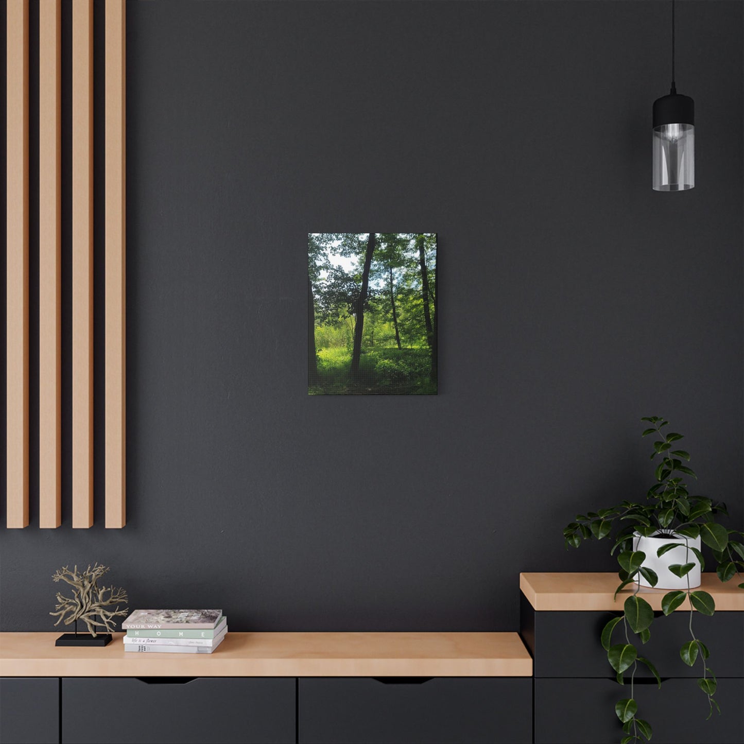 Scenic Canvas Wall Art - Nature-Inspired Home Decor, Forest Scene, Wall Hanging, Gift for Nature Lovers, Greenery Print