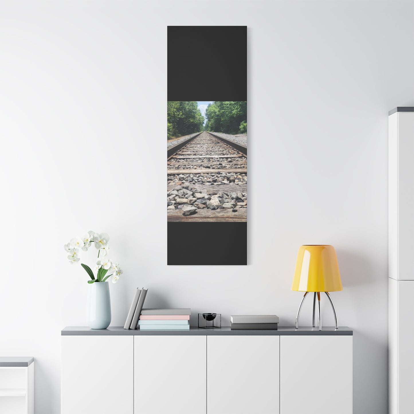 Tranquil Railway Matte Canvas Art, Perfect Gift for Nature Lovers, Home Decor, Wall Art, Inspirational Artwork, Train Track Design