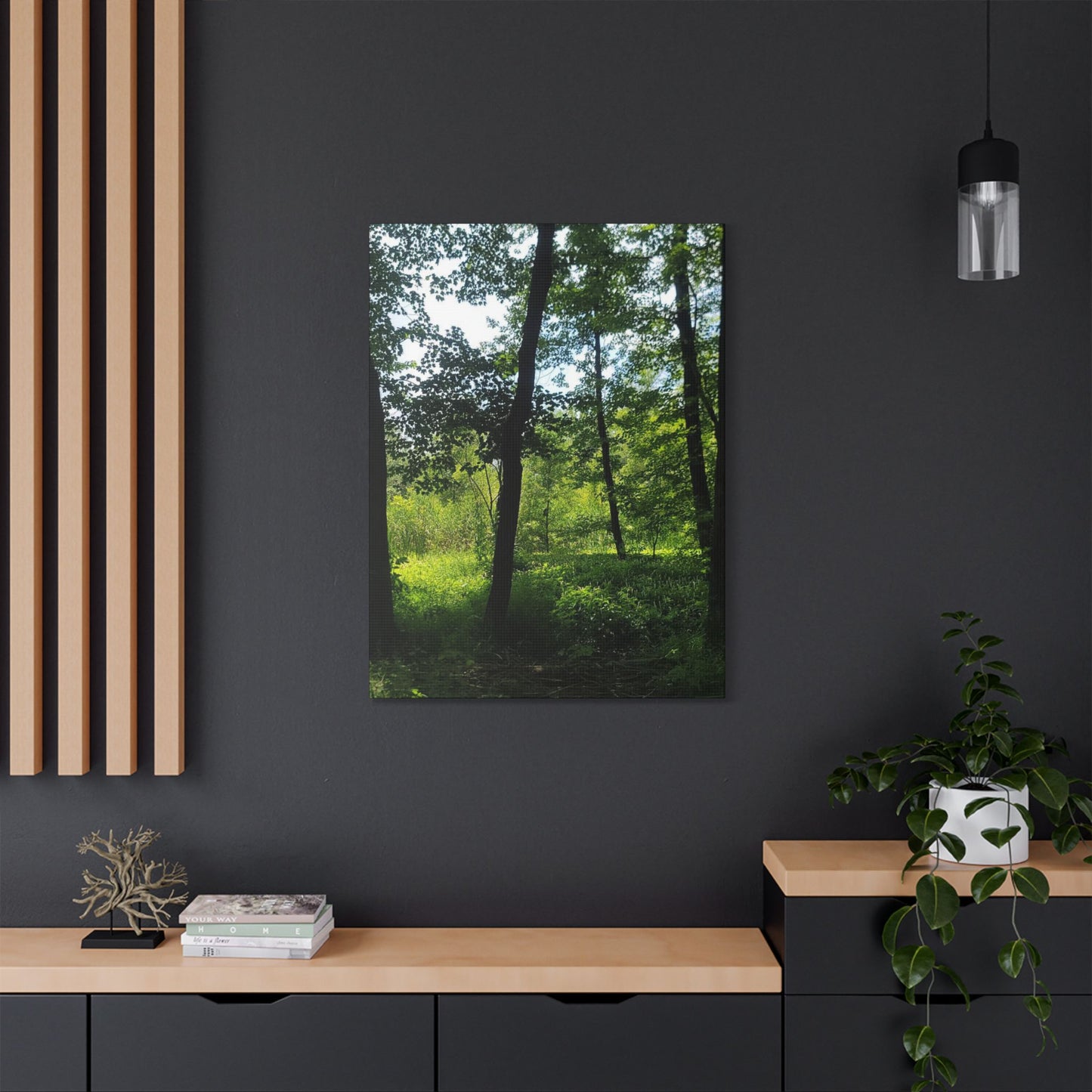 Scenic Canvas Wall Art - Nature-Inspired Home Decor, Forest Scene, Wall Hanging, Gift for Nature Lovers, Greenery Print